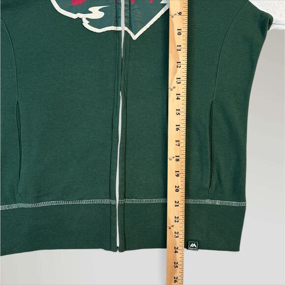Minnesota Wild Full Zip Hoodie Sweatshirt NHL Majestic Pullover Jacket Sz Sm - Picture 7 of 7